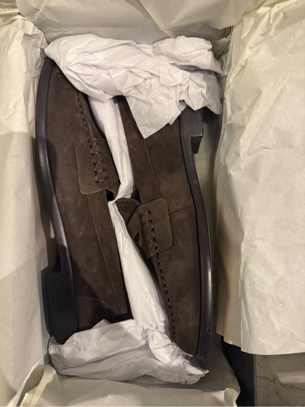 rag & bone Men's Dark Brown Suede Penny Loafers